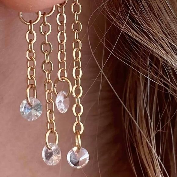 New Plunder "Iretta & Chandelier" Ear Crawler and Charm Earrings - Picture 4 of 8